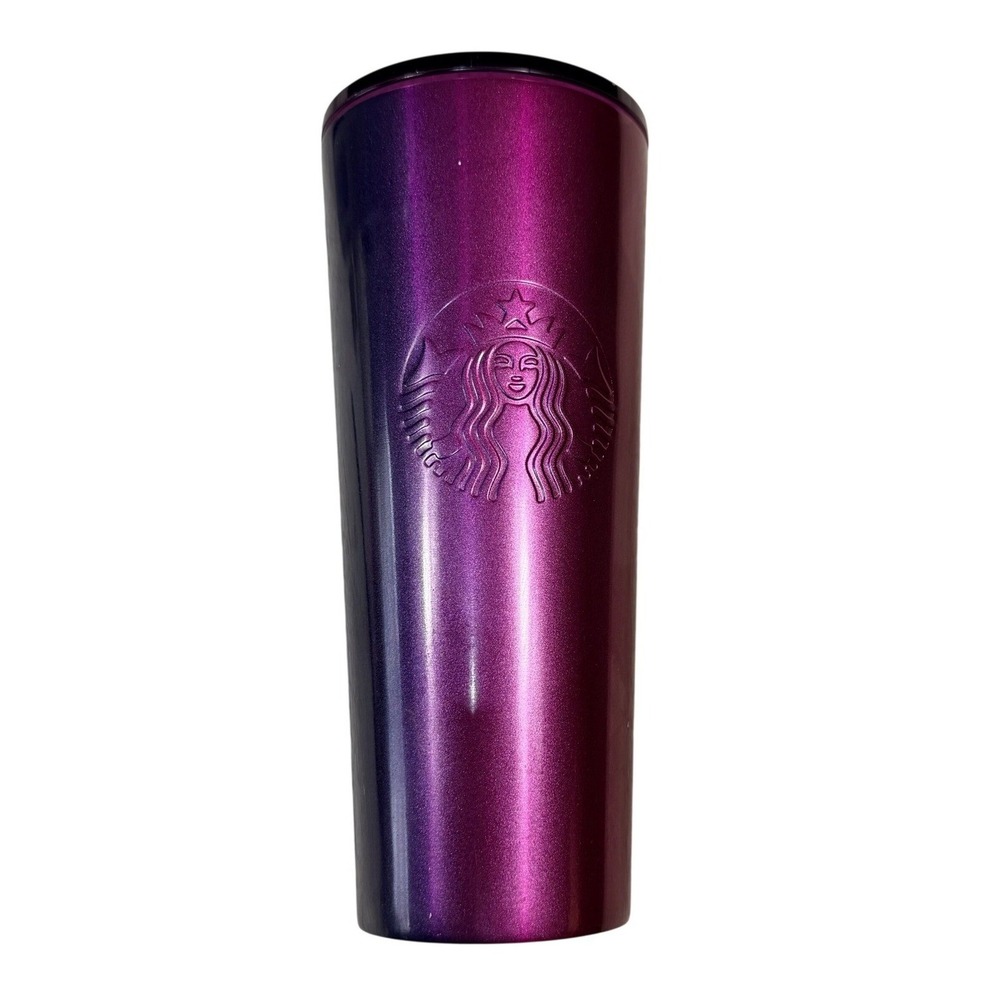 Starbucks Purple Magenta Red Ombre Stainless Steel Tumbler 24oz Venti Cold Cup